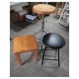 2 Stools-Folding Black 17';Swivel Adjustable