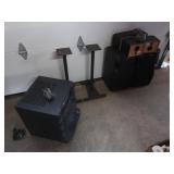 Set of 4 Sony Speakers w/2 Metal Stands -19'