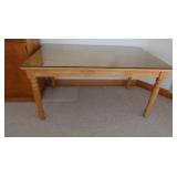 Glass Topped Wood Table 60x36x30'
