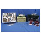 Porcelain Flower, 2 Lighted Village Pieces