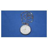 Elgin 1940s Open Faced Pocket Watch w/Chain-runs