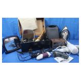 B&D Iron, GE Clock Radio, Vivitar Hair Dryer,