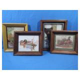 Framed pictures, largest 15x12'