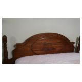 Vintage Wooden Bed Frame, Headboard and Footboard