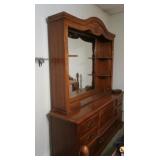 Vintage Wooden Dresser w/ Mirror, 2 pcs,