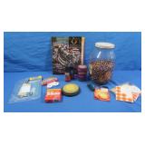 Jar of shells,Scent Wicks,Gun Cleaning Oil &more