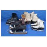 Several Pairs Vintage Ice Skates
