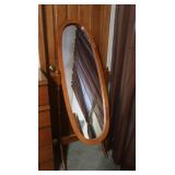 Wooden Cheval Oval Floor Standing Mirror 20.25W x