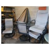 Glass Top Table w/Umbrella&6 Chairs approx. 6'x3'