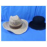 Stetson Felt Derby Hat size 7 and Straw Hat