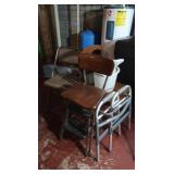 Wooden Chair,Folding Metal, Vintage Step Stool