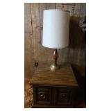 Lg Wooden End Table w/Cabinet 25.5x25.5x20' &