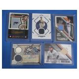 5 MLB patch and materials cards. Santan auto /99,