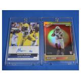 Lot of 2 Malik Nabers Cards, Pro-Set cert. auto