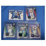 lot of 5 NFL patch cards MINT inc Stevenson,