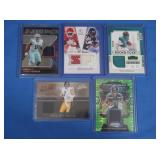 Lot of 5 NFL star patch cards, MINT inc