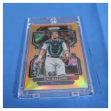 A Cal Raleigh Gold Prizm numbered /100 MINT