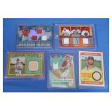 Lot of 5 MLB patch or memorabilia cards. MINT