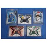 Lot of 5 NFL star seaters or patches, mint, inc