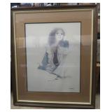 Framed Christine Rosewood Lithograph 30x39.5"
