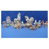 Ceramic figures-Roosters,Easter Bunnies &more