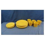 Sunflower Fiestaware Plates &Mugs