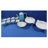 Vintage MCM Royal China "Blue Heaven" Dish Set,15