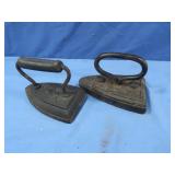 2 Vintage Cast Iron Sad Irons
