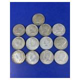 13) Kennedy Half Dollars(2-1965,3-1966,8-1967)