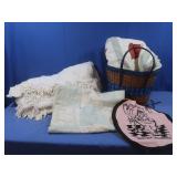 Chenille Bedspread, Sm Quilts,Basket &more