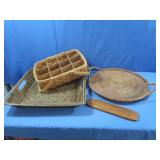 Square Basket 18.5x3"H,Woven Selection Circular