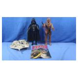 Vintage Star Wars Darth Vader,Chewbacca &Vehicle