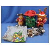 Animated Christmas Figures, Ty Beanie Babies
