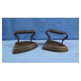 2 Vintage Cast Iron Sad Irons
