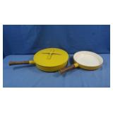 Vintage Dansk Kobenstyle Yellow Skillet Set, Lg