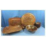 Vintage Wooden Dough Bowl,Wooden Salad Bowl