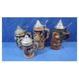 4 German Beer Steins
