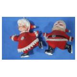 2 Vintage Santa and Mrs. Claus Figures