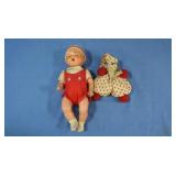 Vintage Baby Doll & Homemade Clown Doll
