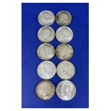 10) 1964 Kennedy Half Dollars