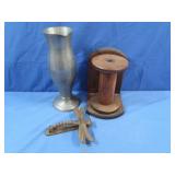 Vintage Habersham Plantation Wooden Spool Bookend