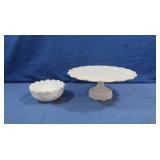 Vintage Westmoreland Glass Cake Stand & Vintage