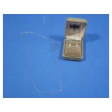 10K Chain 18", .4gr and Pearl Earrings w/ 14K