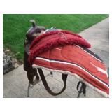Silver Trimmed Leather Pony Saddle 13" Seat w/