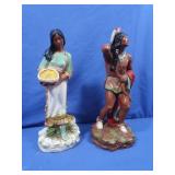 2 Native American Statues