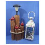 Wooden&Plastic Home Decor 24"H and 16.5"H