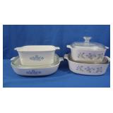 4 Corelle Casserole Dishes,3 Lids