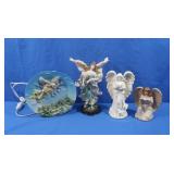 Ceramic Angels 10", 8", 5" Tall, Lit Angel Plate