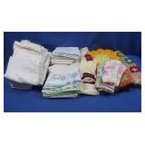 Vintage Afghan&Linens(some embroidered)