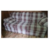 Upholstered Sleeper Sofa 82x37x35"H w/2 throw